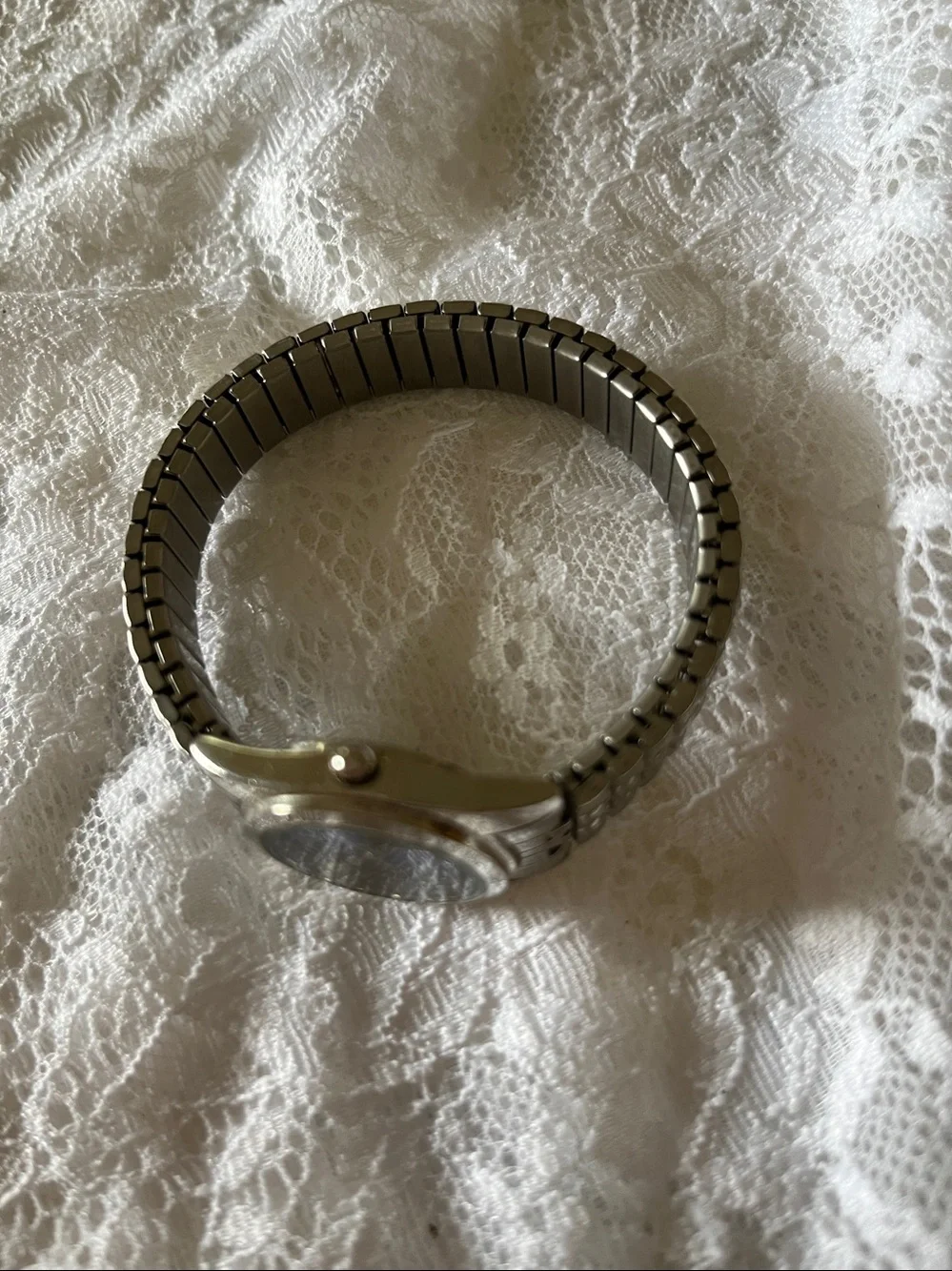 Silver Stainless Steel Watch with Blue Dial
